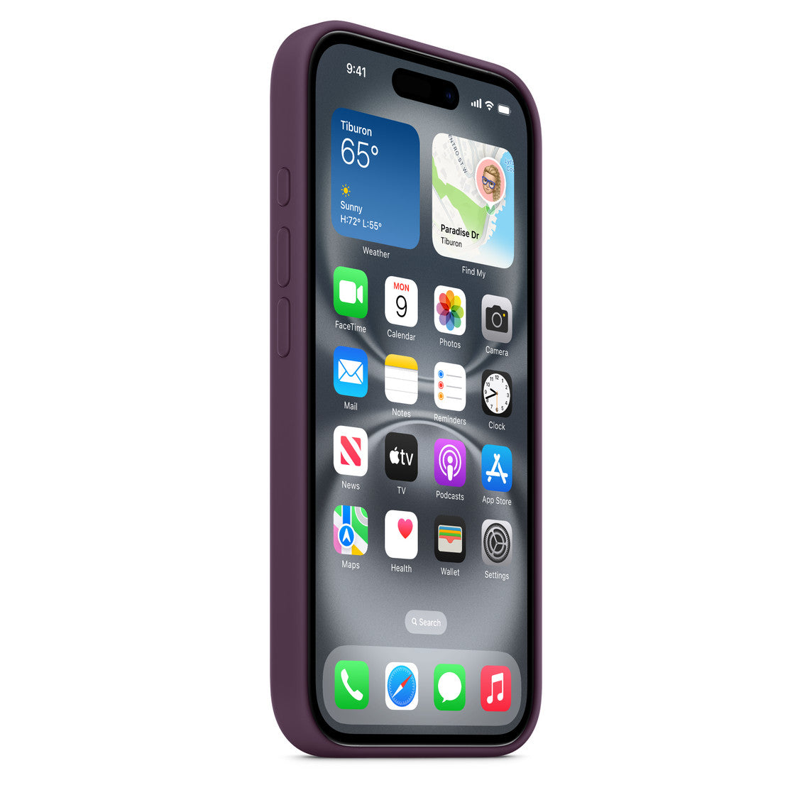 iPhone 16 Silicone Case with MagSafe – Plum
