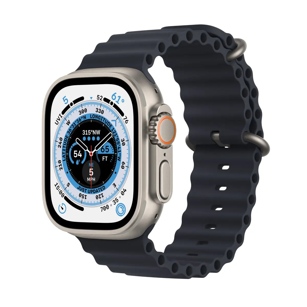 Apple Watch Ultra GPS + Cellular 49mm Titanium Case with Yellow/Beige Trail Loop - S/M - iStore Botswana Online