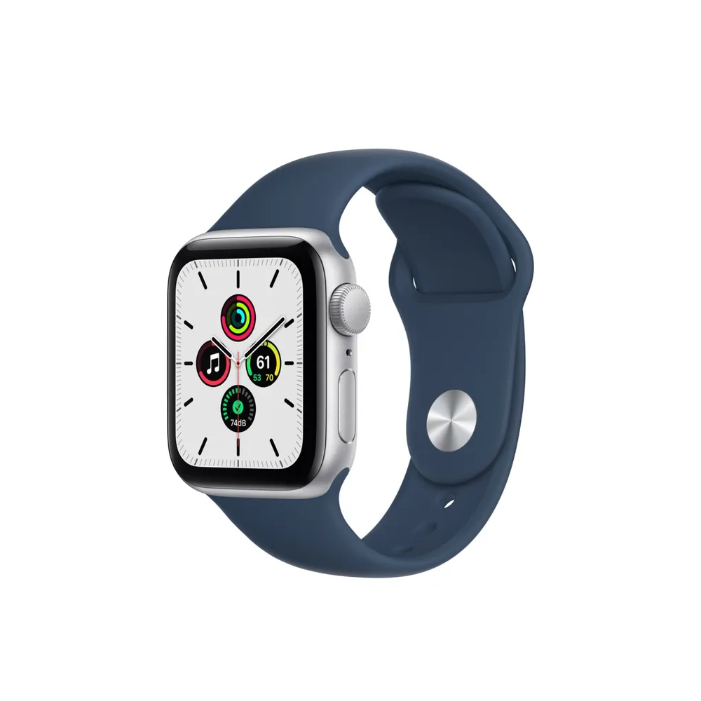 Apple Watch SE GPS 44mm Silver Aluminium Case With Abyss Blue Sports Band - iStore Botswana Online