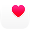 Health app icon, a pink heart in a white box